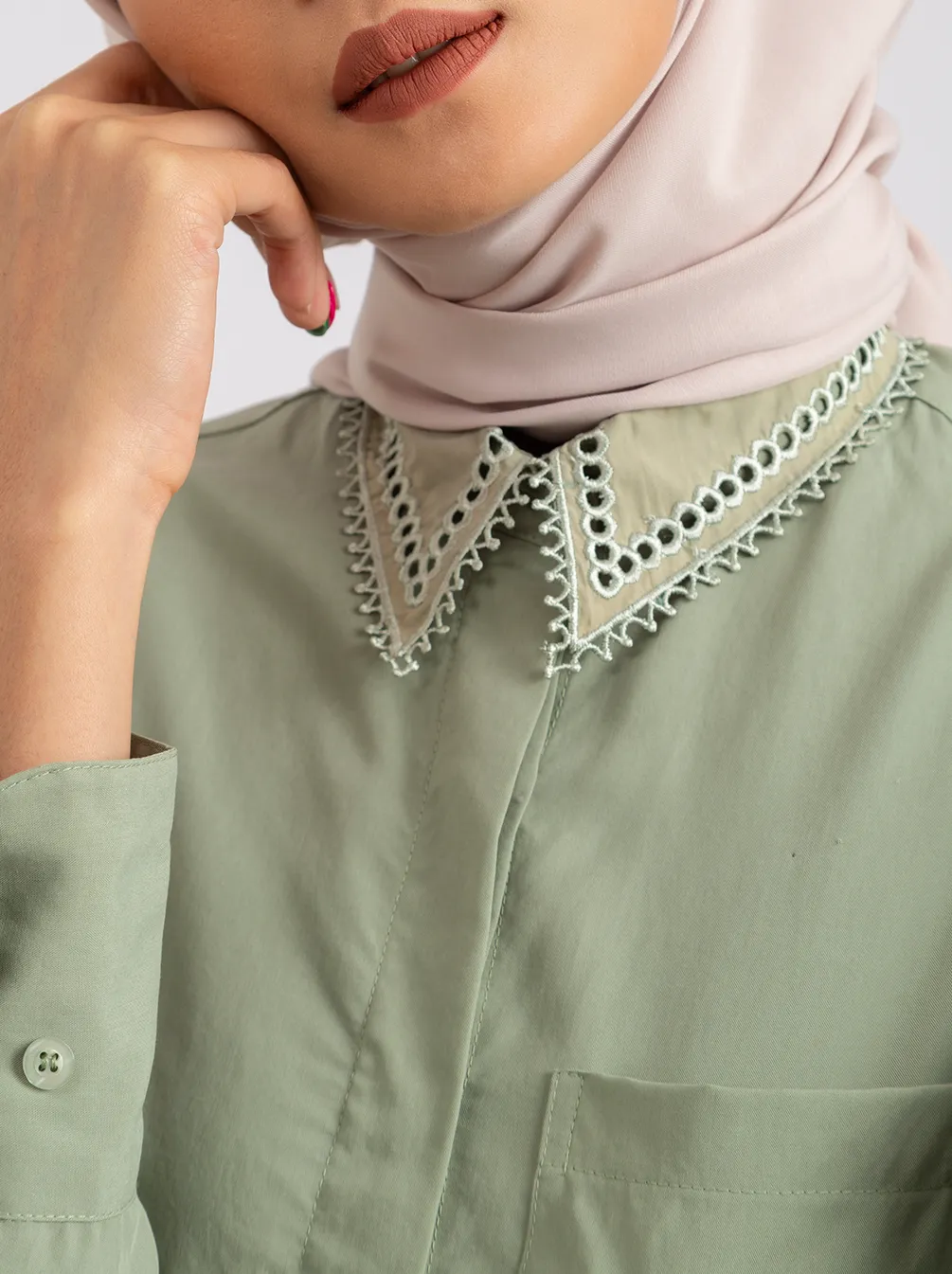 AYDA TOP PLAIN SAGE
