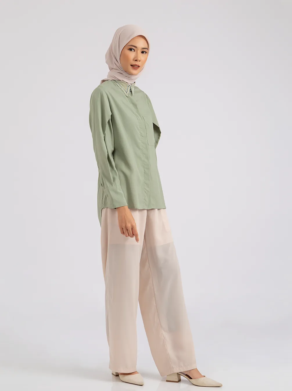 AYDA TOP PLAIN SAGE