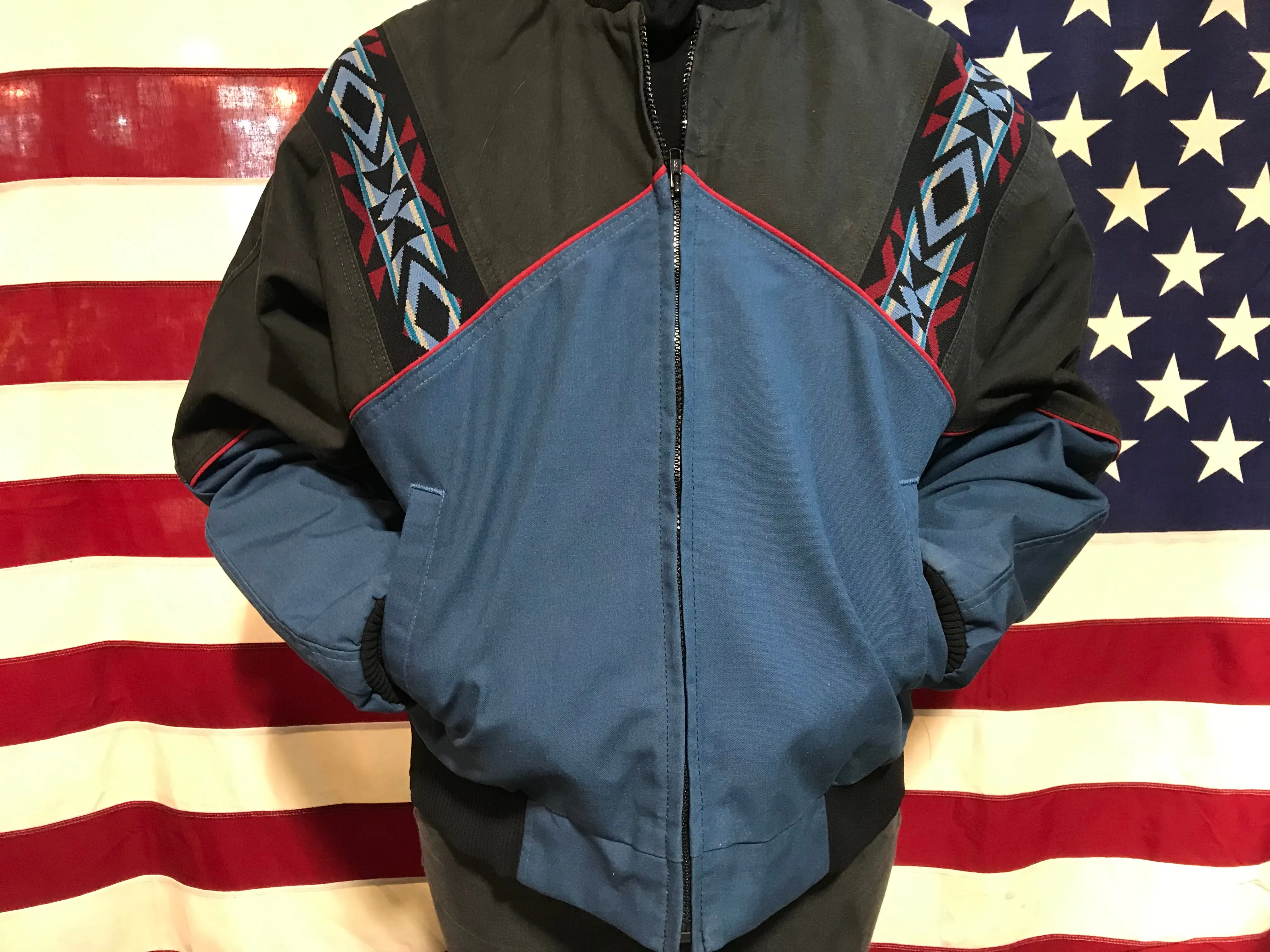Aztec 90’s Vintage Mens Bomber Jacket by Davis James Made in USA