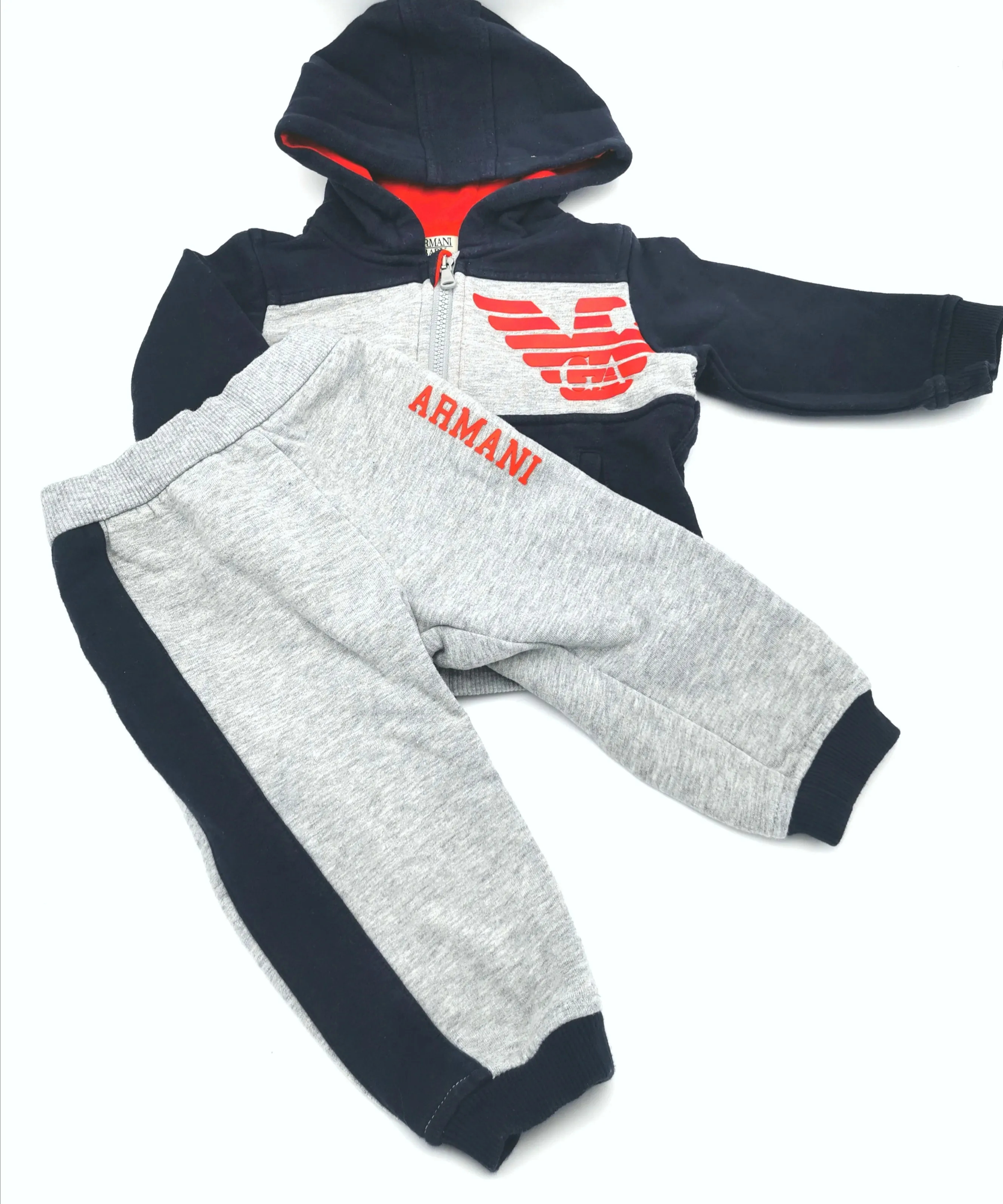 BABY BOY SIZE 6 MONTHS - BABY ARMANI, 2 Piece Matching Hoodie & Sweatpants EUC B24