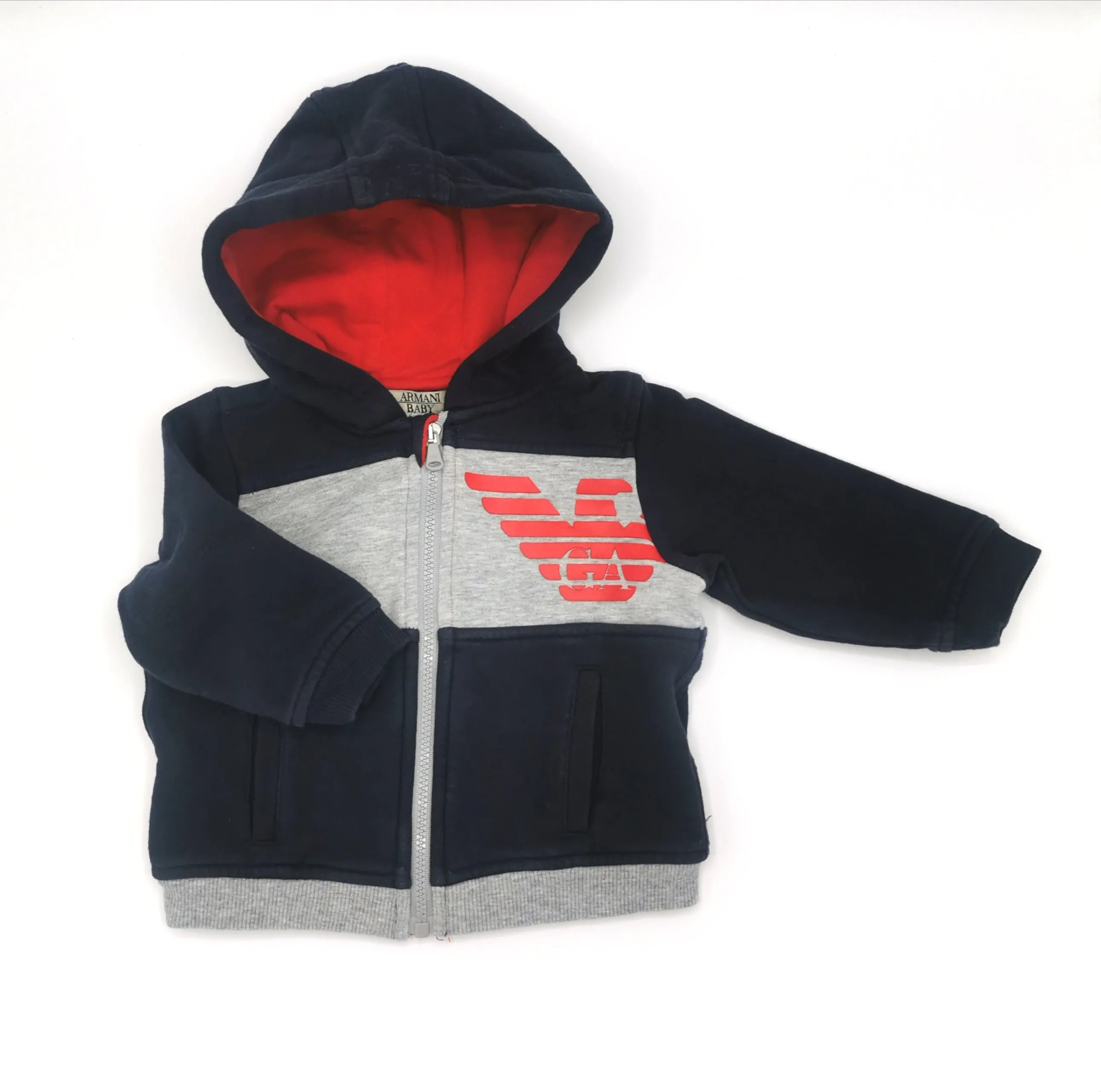 BABY BOY SIZE 6 MONTHS - BABY ARMANI, 2 Piece Matching Hoodie & Sweatpants EUC B24