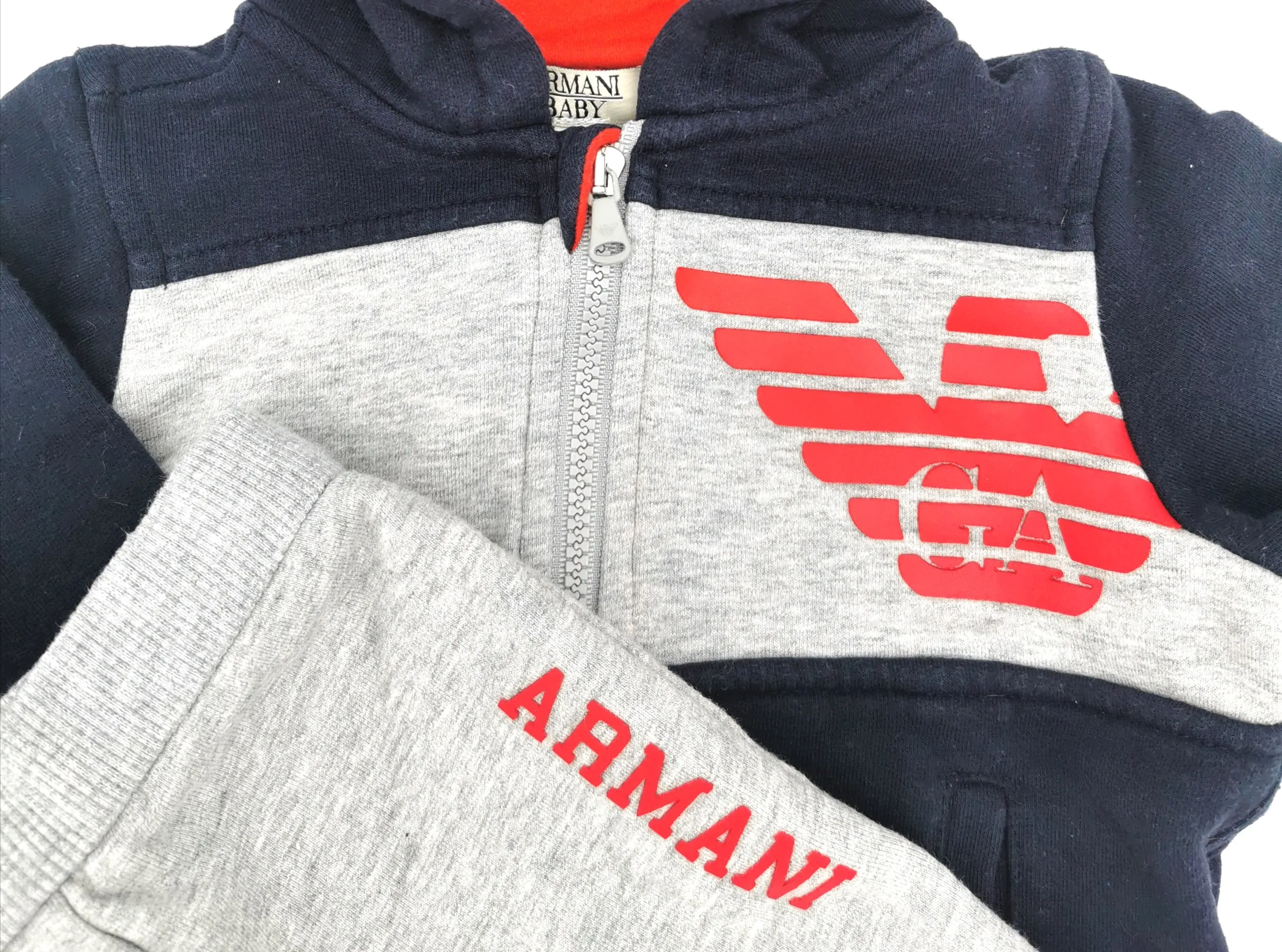 BABY BOY SIZE 6 MONTHS - BABY ARMANI, 2 Piece Matching Hoodie & Sweatpants EUC B24