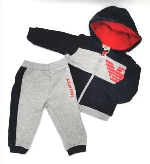 BABY BOY SIZE 6 MONTHS - BABY ARMANI, 2 Piece Matching Hoodie & Sweatpants EUC B24