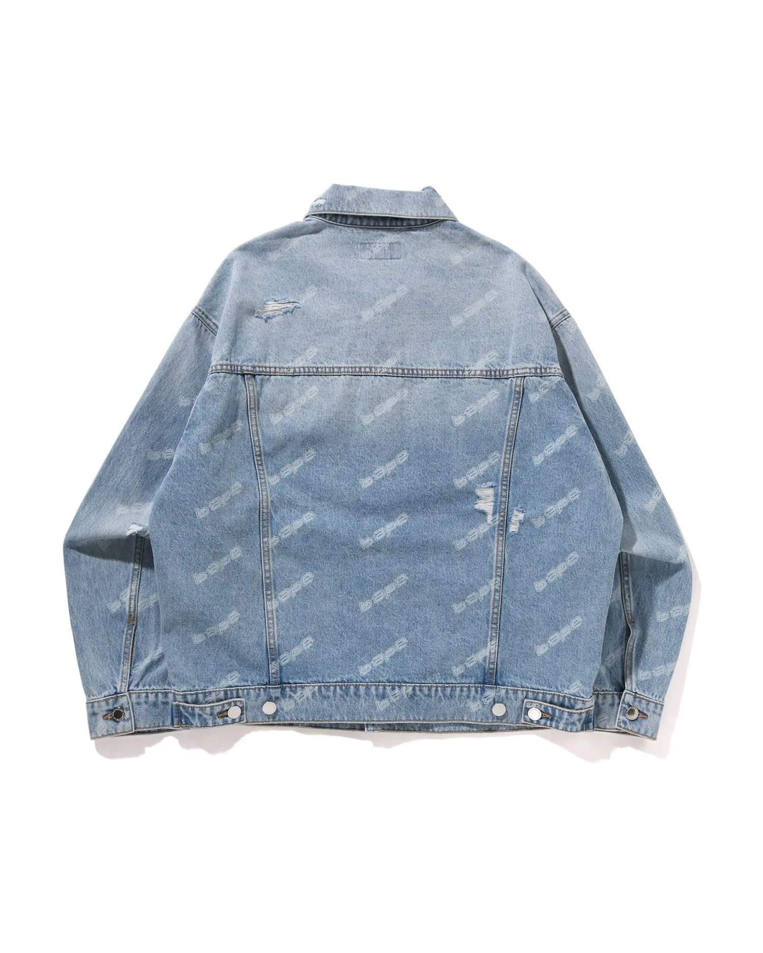 BAPE Hexagram Laser Destroy Denim Jacket