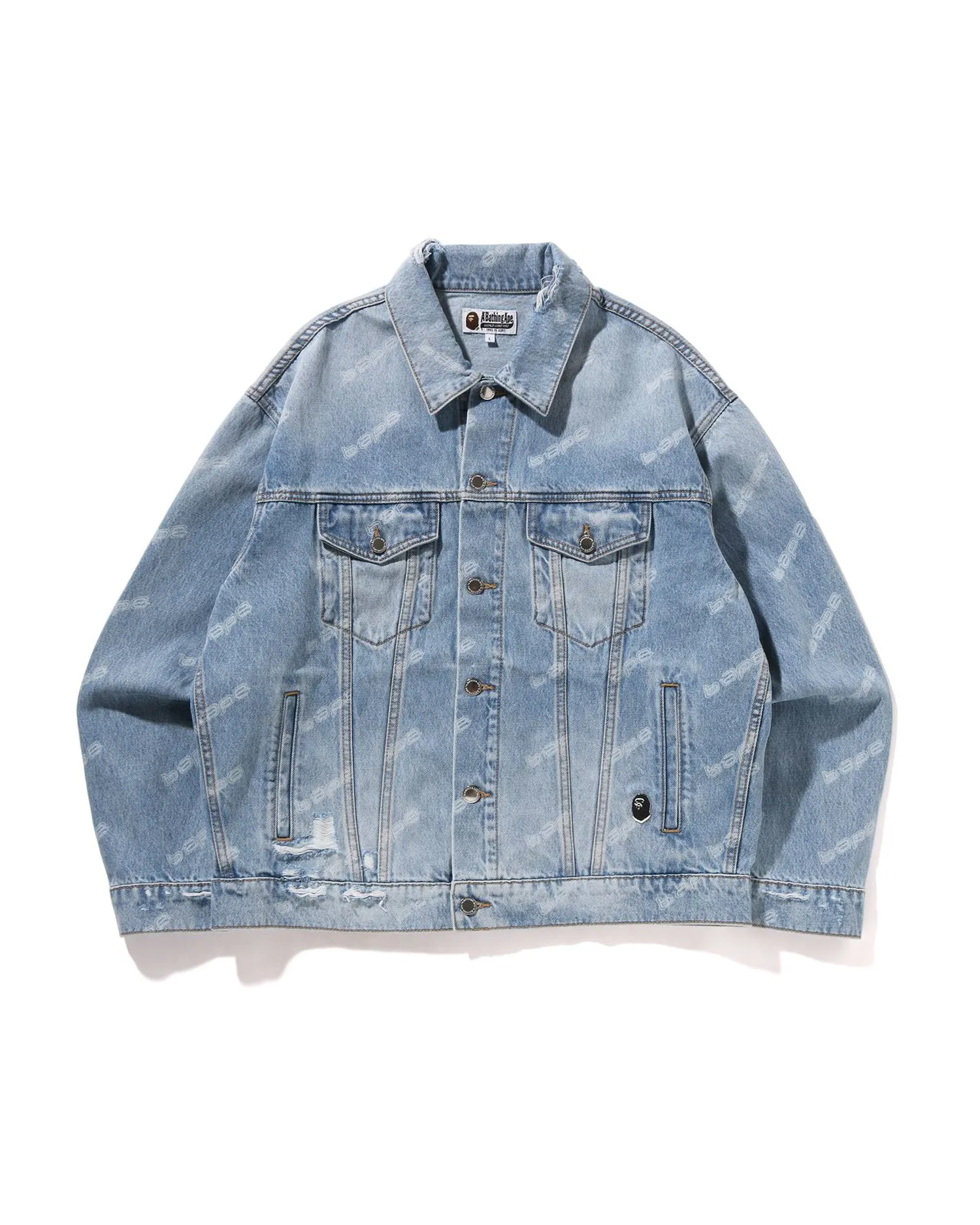 BAPE Hexagram Laser Destroy Denim Jacket