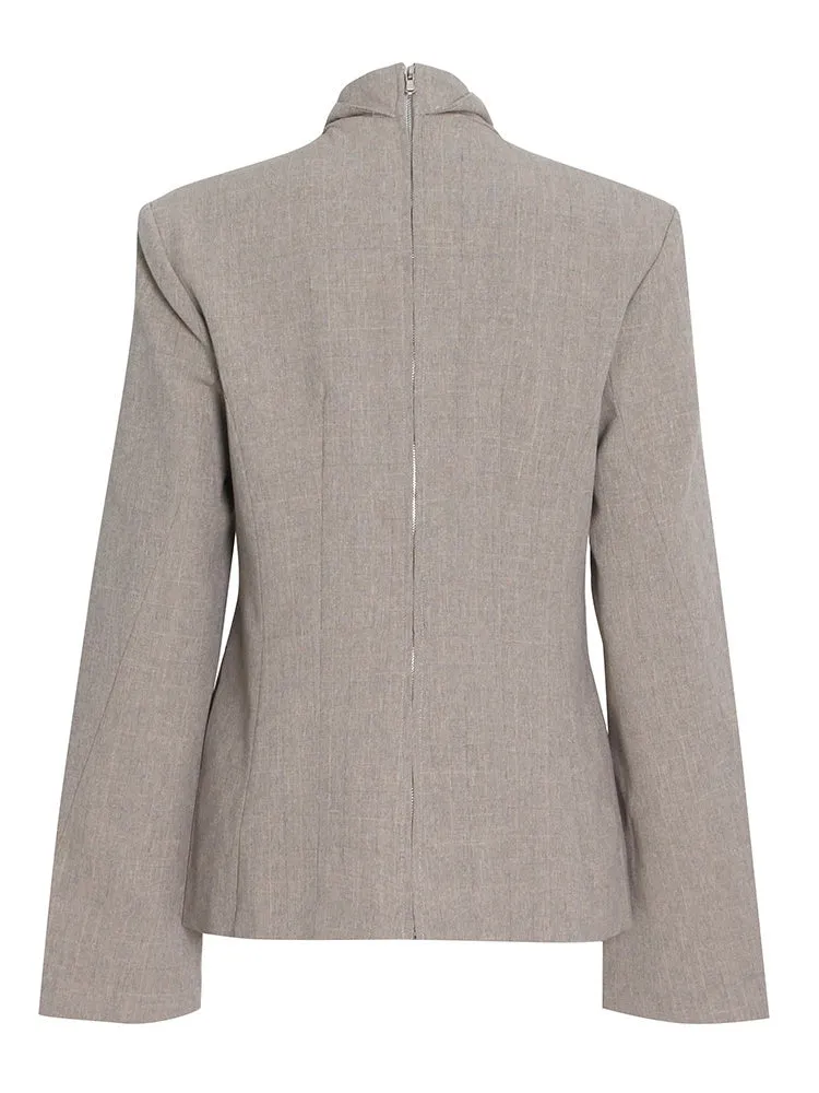 Bare Shoulders Spiral Lapel Blazers