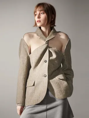 Bare Shoulders Spiral Lapel Blazers