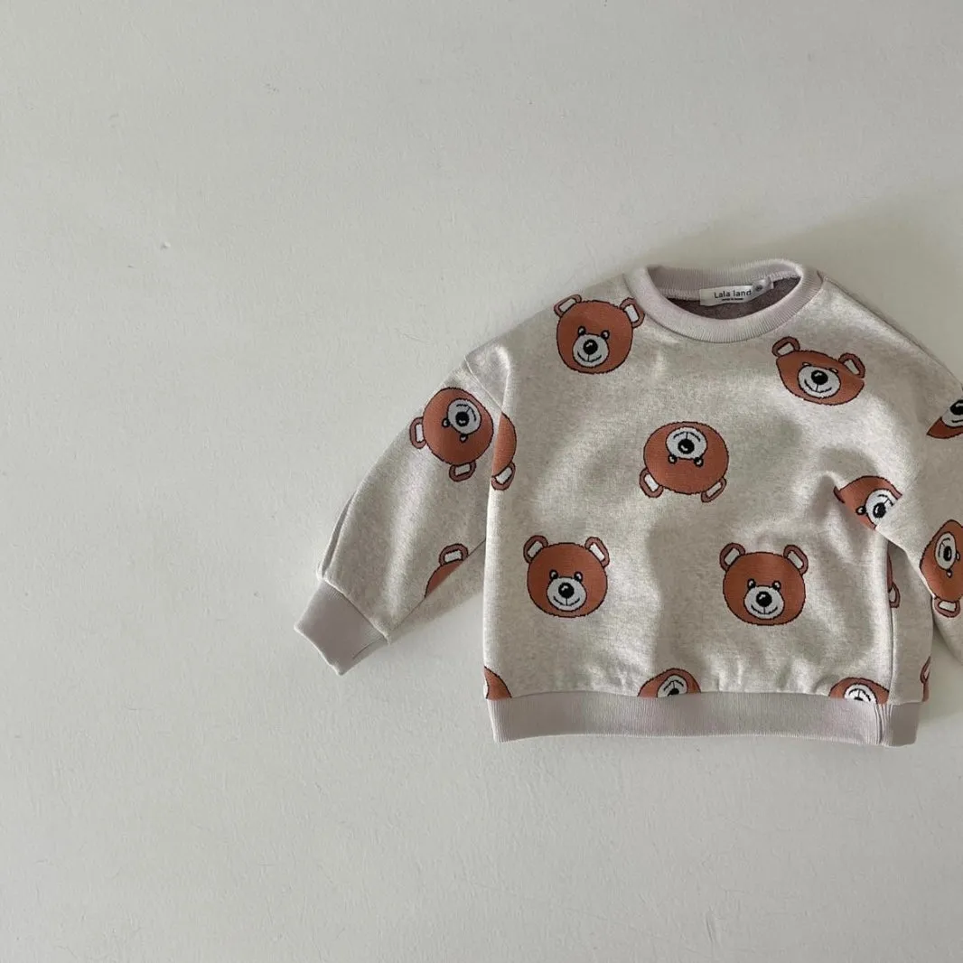 Bear Jacquard Sweatshirt - Oatmeal
