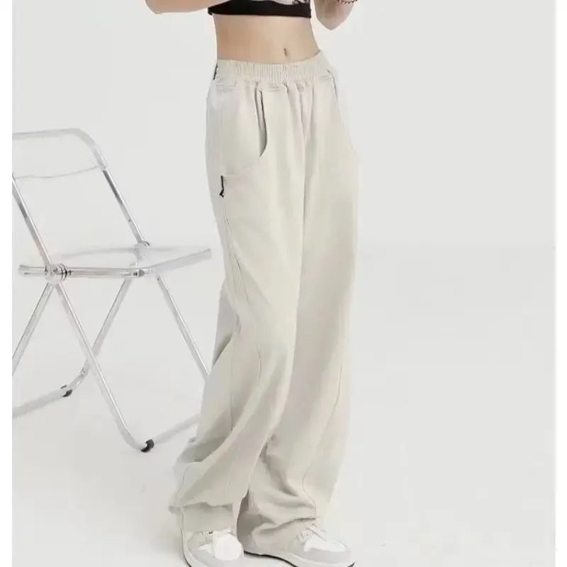Beige Jogging Pants Y2K Style Unisex