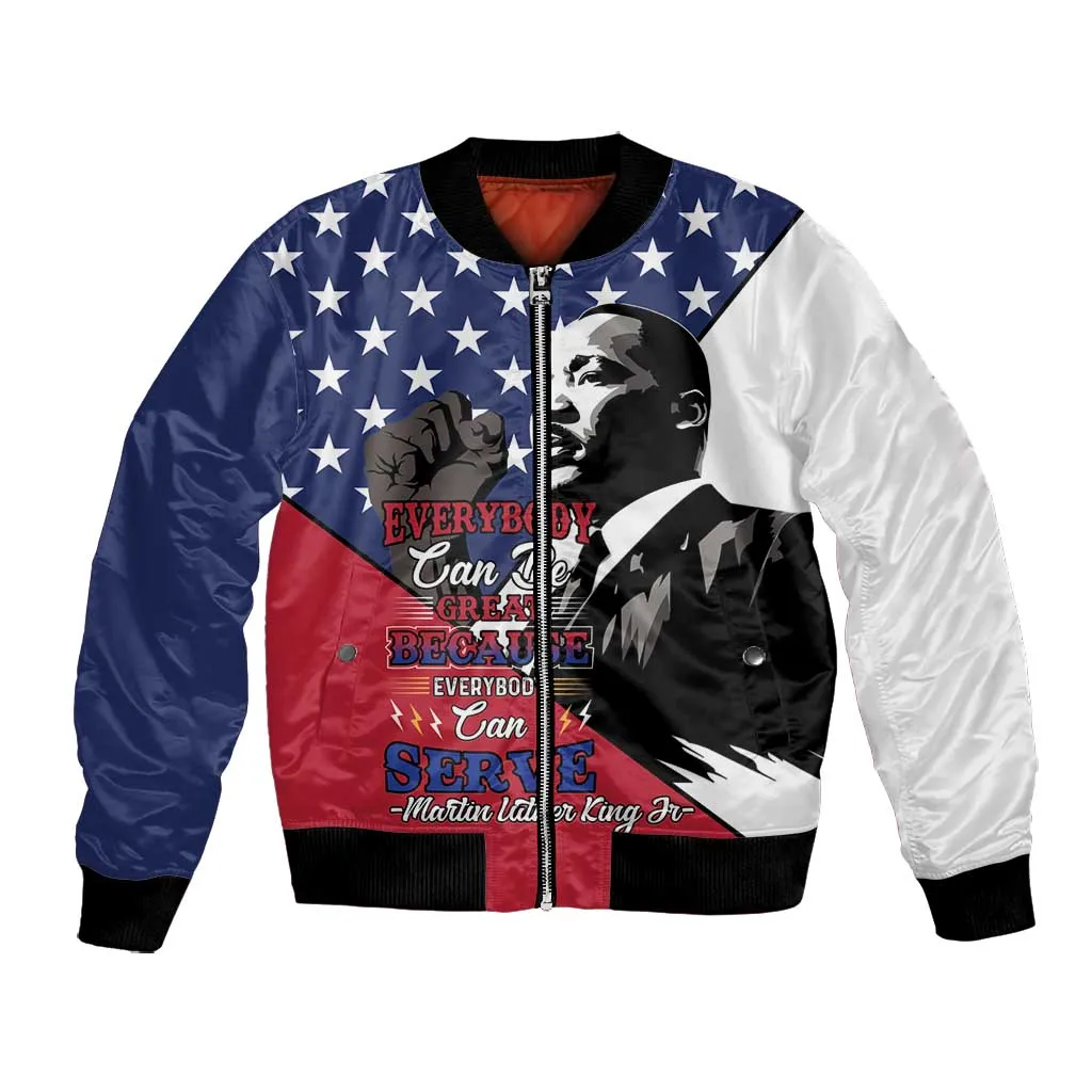 Black Americans Happy MLK Day Bomber Jacket Everybody Can Be Great Because Everybody Can Serve LT15