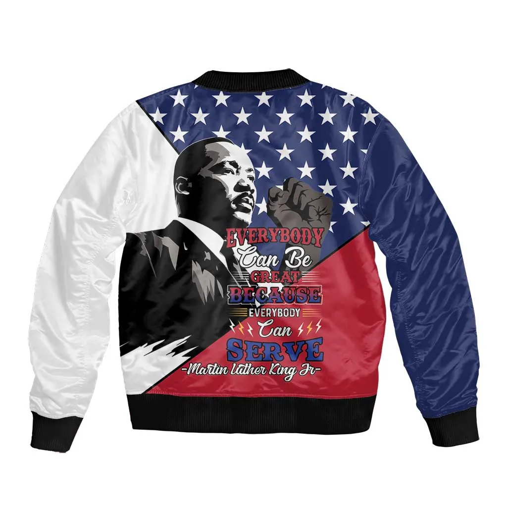 Black Americans Happy MLK Day Bomber Jacket Everybody Can Be Great Because Everybody Can Serve LT15