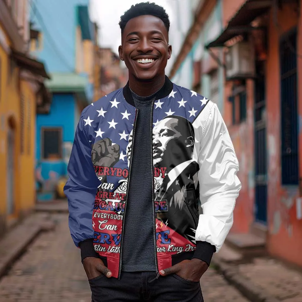 Black Americans Happy MLK Day Bomber Jacket Everybody Can Be Great Because Everybody Can Serve LT15
