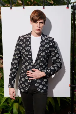 Black and White Floral Blazer