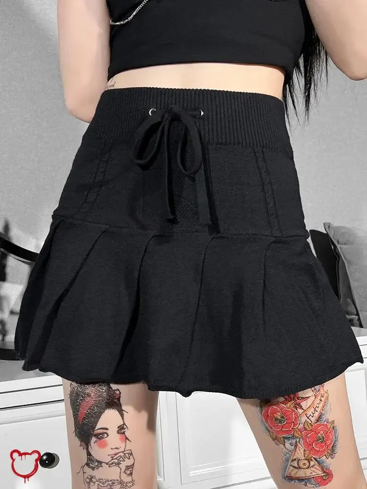 Black Gothic A-Line Mini Skirt