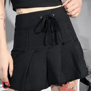 Black Gothic A-Line Mini Skirt