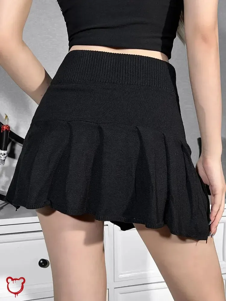 Black Gothic A-Line Mini Skirt