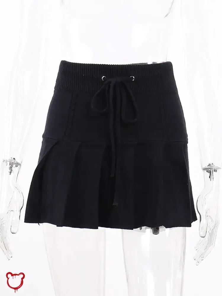 Black Gothic A-Line Mini Skirt