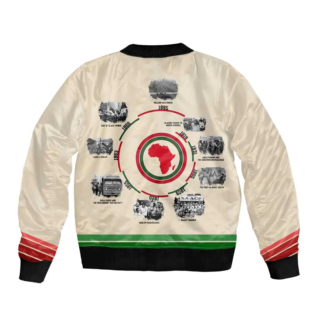 Black History Milestones - African Timeline Bomber Jacket DT02