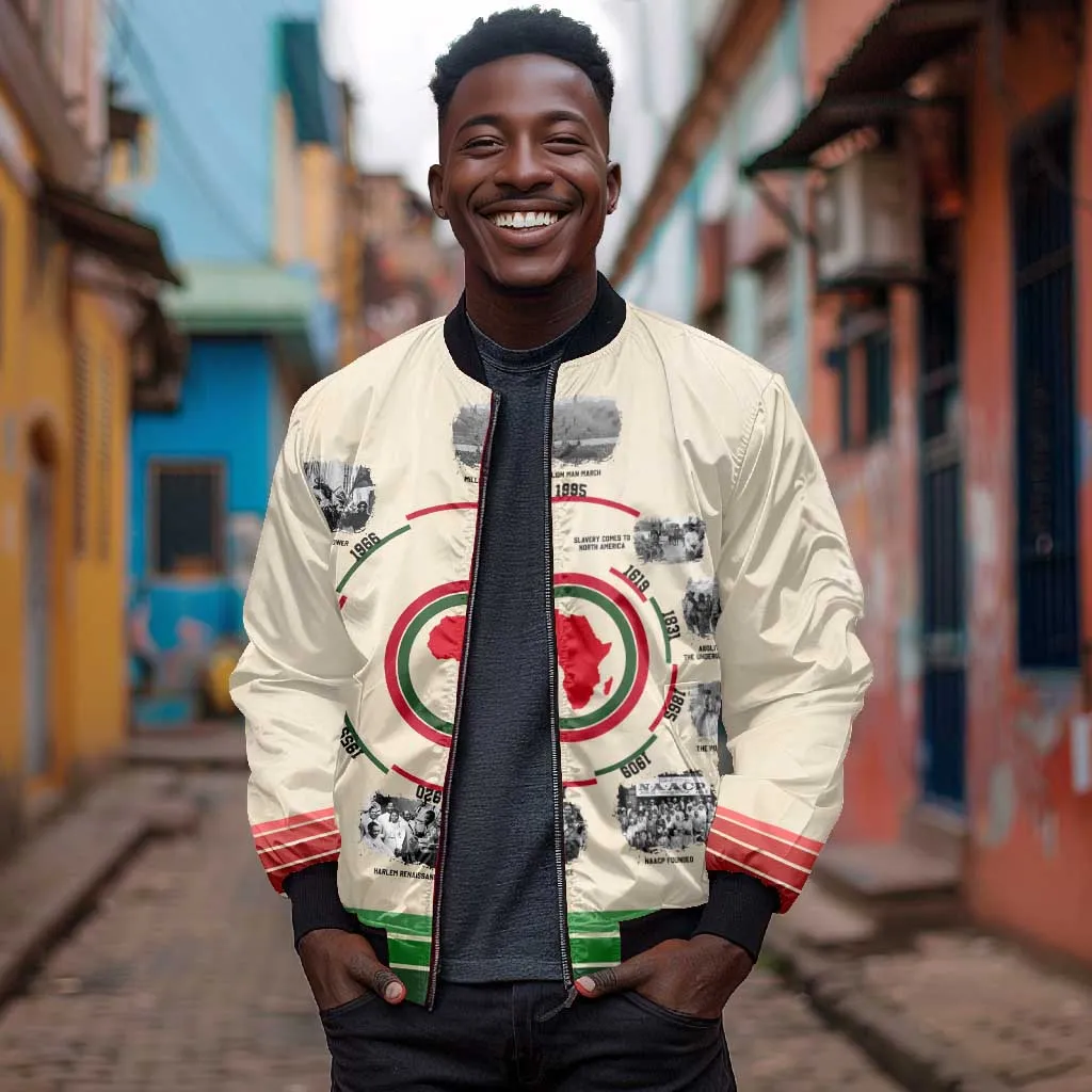 Black History Milestones - African Timeline Bomber Jacket DT02