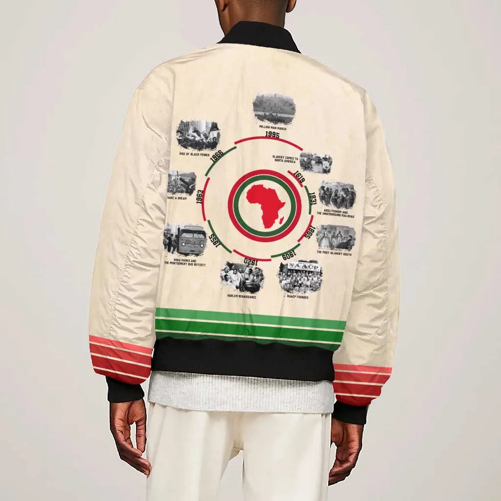 Black History Milestones - African Timeline Bomber Jacket DT02