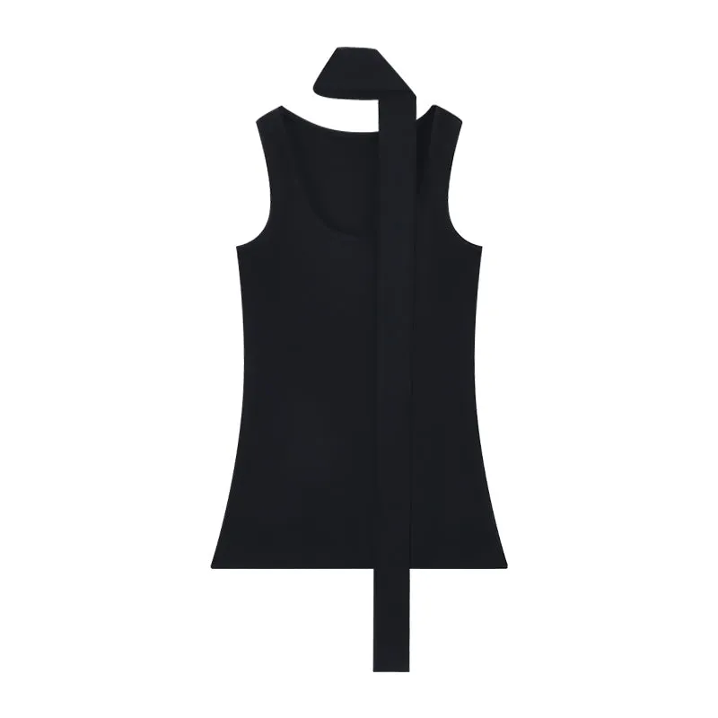 Black Vest with A-Line Skirt