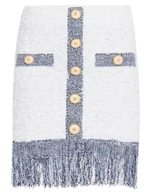 Bleu Jean Tweed Fringe Mini Skirt