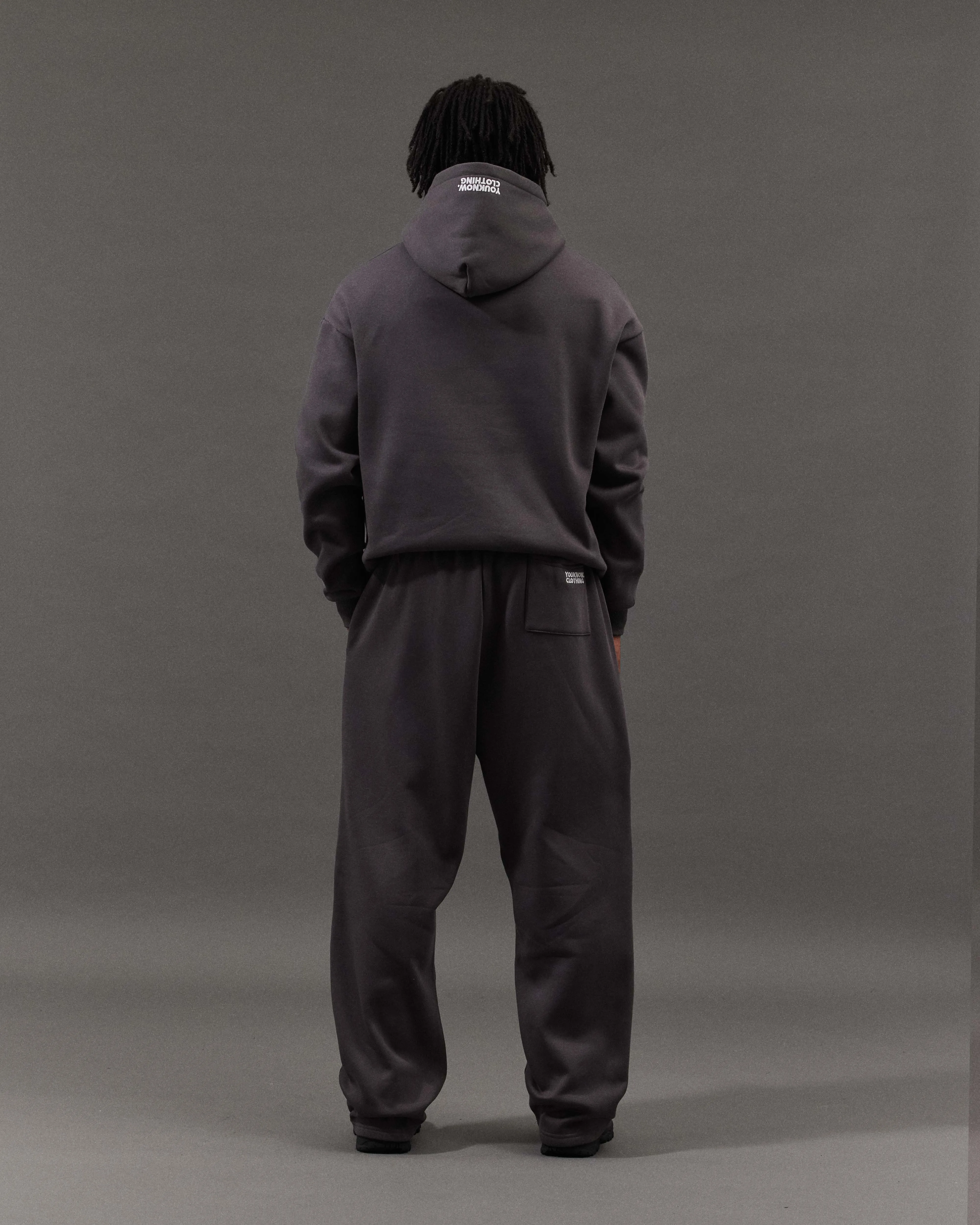BLOCK WIDE-LEG SWEATPANTS | Slate