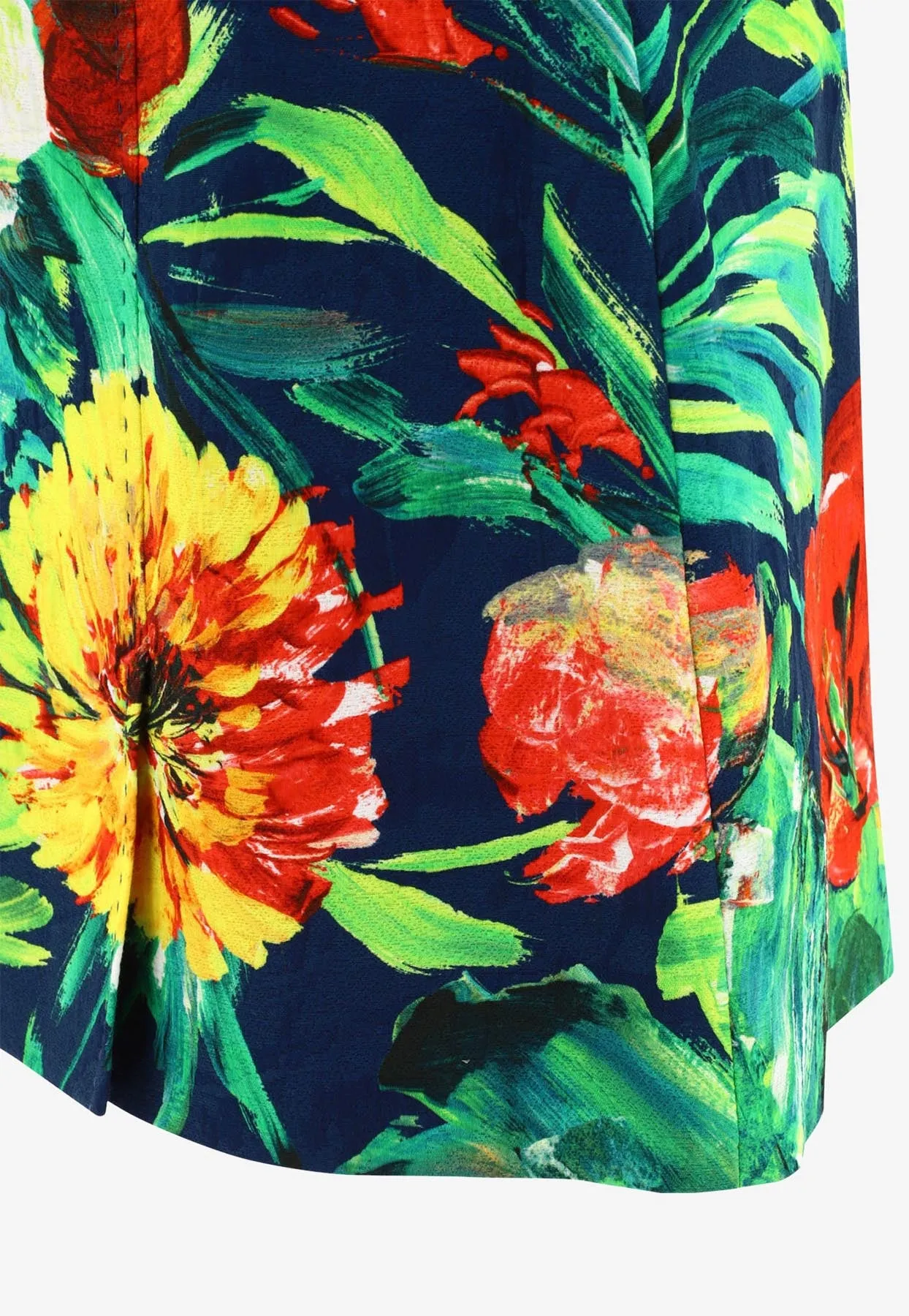 Bloom Print Brocade Mini Skirt