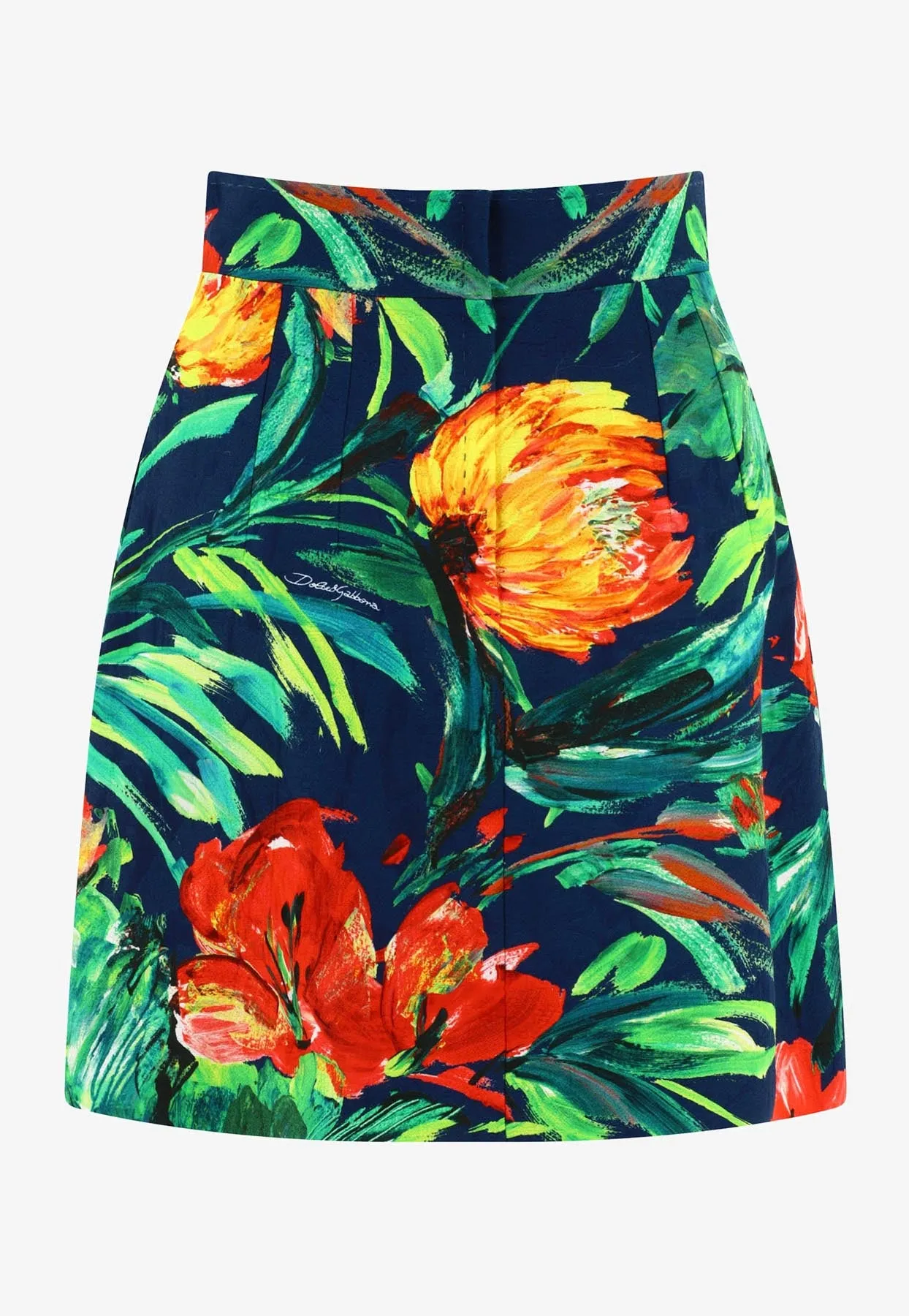 Bloom Print Brocade Mini Skirt