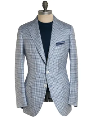 Blue and Light Blue Mini Houndstooth Sportcoat