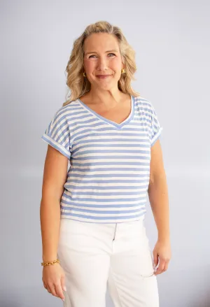 Blue Striped Top