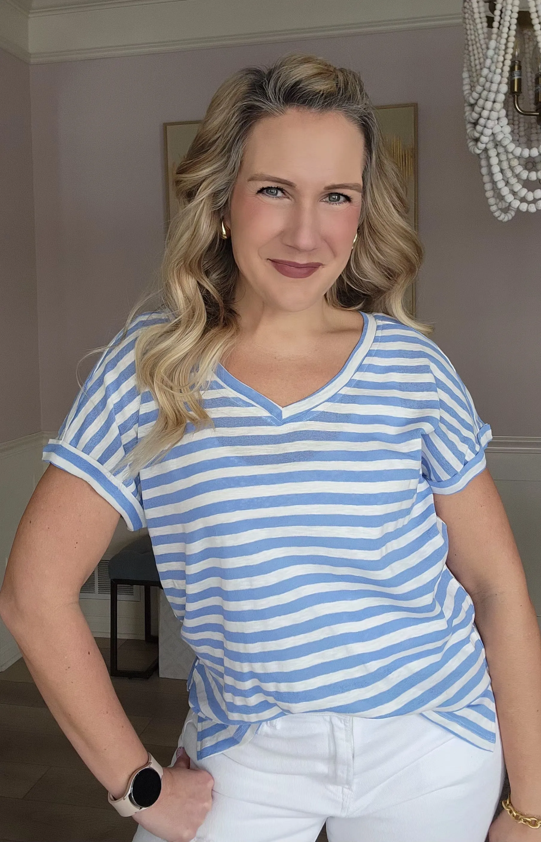 Blue Striped Top