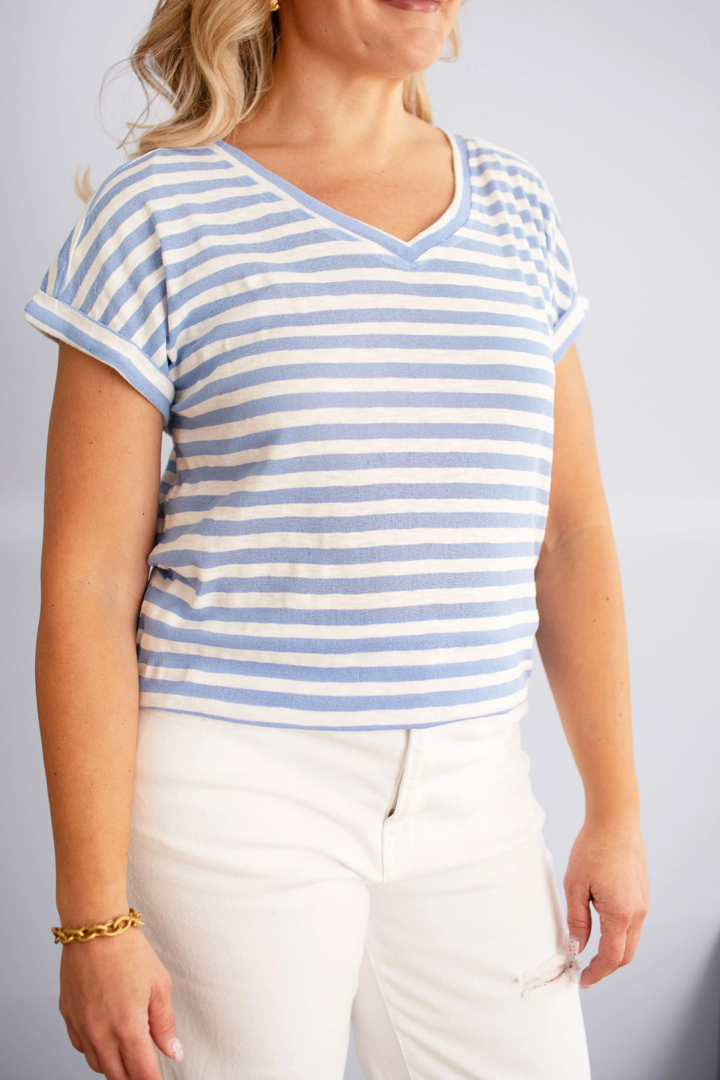 Blue Striped Top
