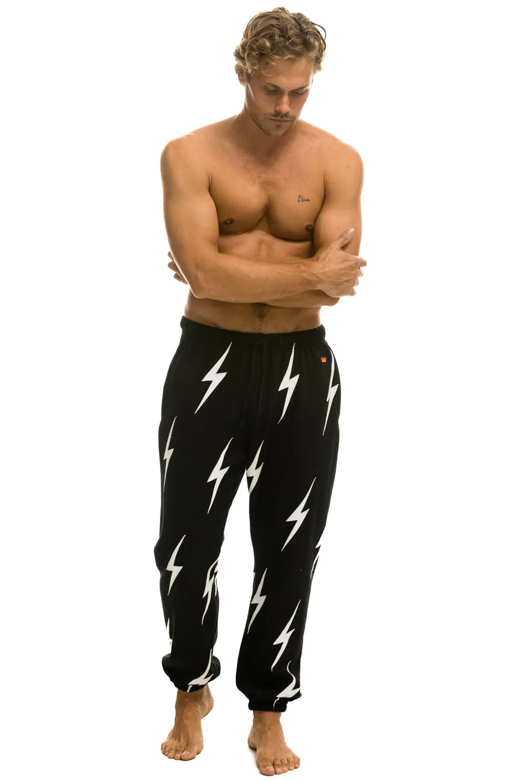BOLT STITCH REPEAT SWEATPANTS - BLACK // WHITE