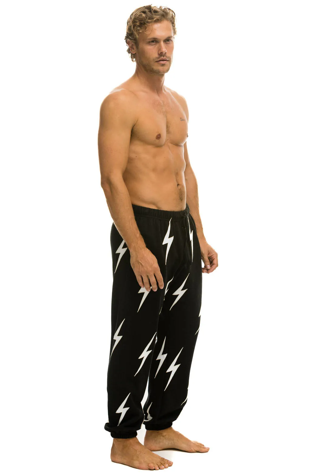 BOLT STITCH REPEAT SWEATPANTS - BLACK // WHITE