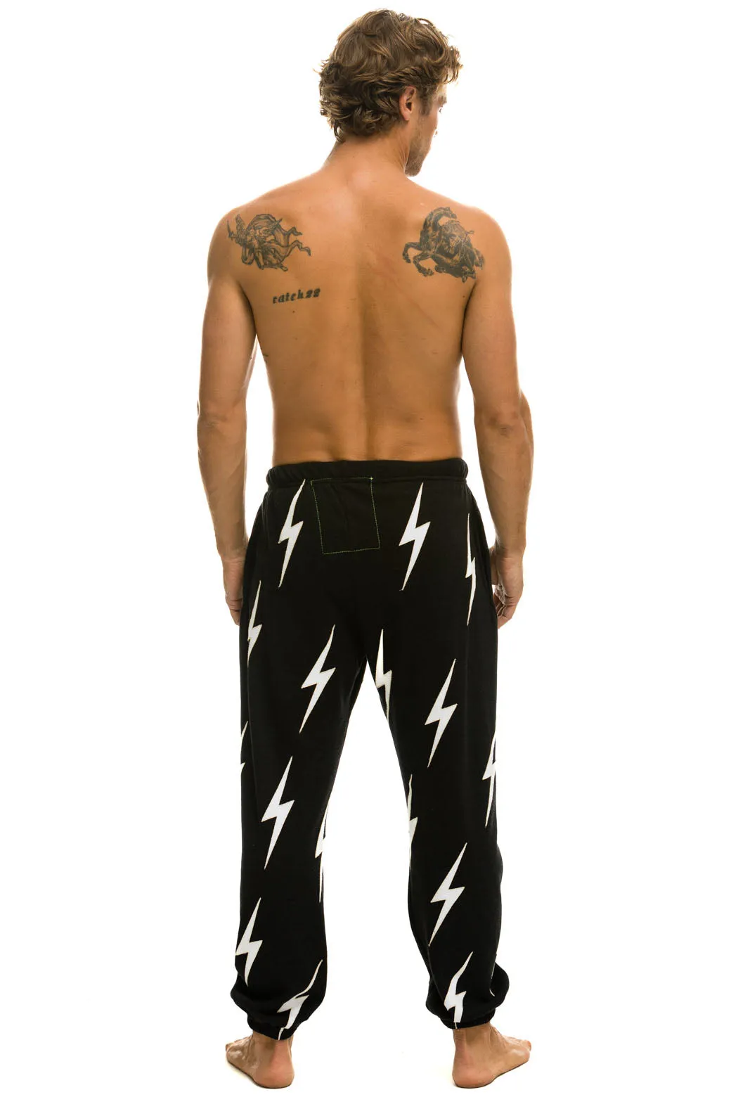 BOLT STITCH REPEAT SWEATPANTS - BLACK // WHITE