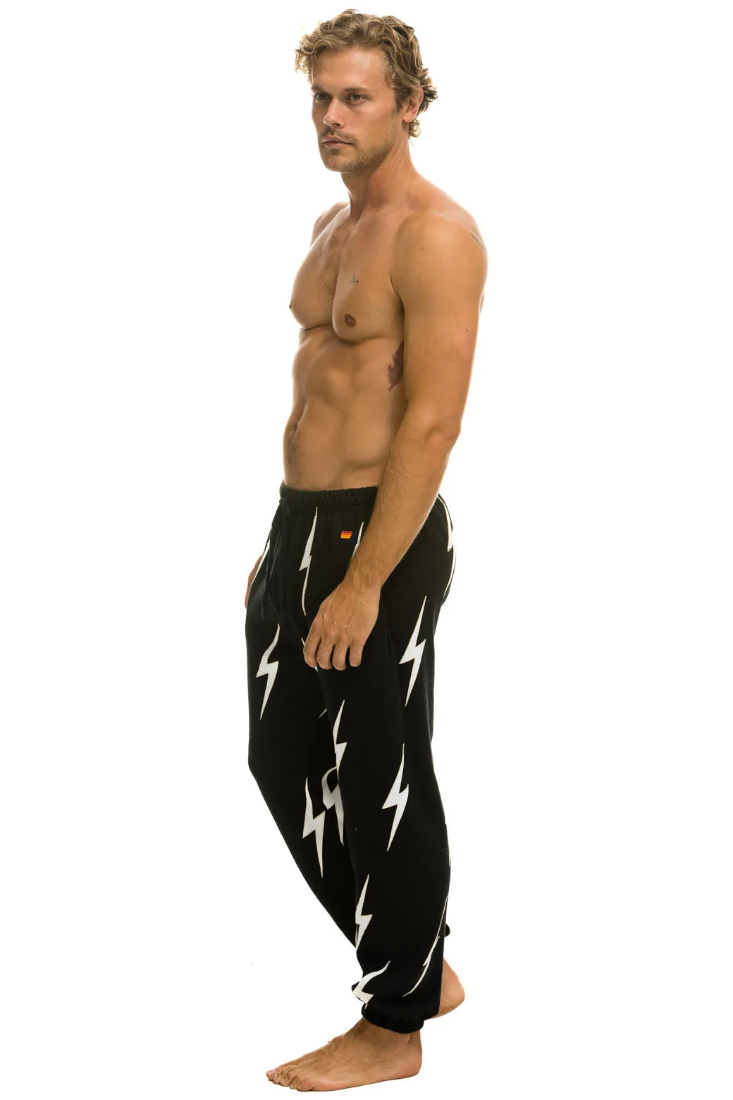 BOLT STITCH REPEAT SWEATPANTS - BLACK // WHITE