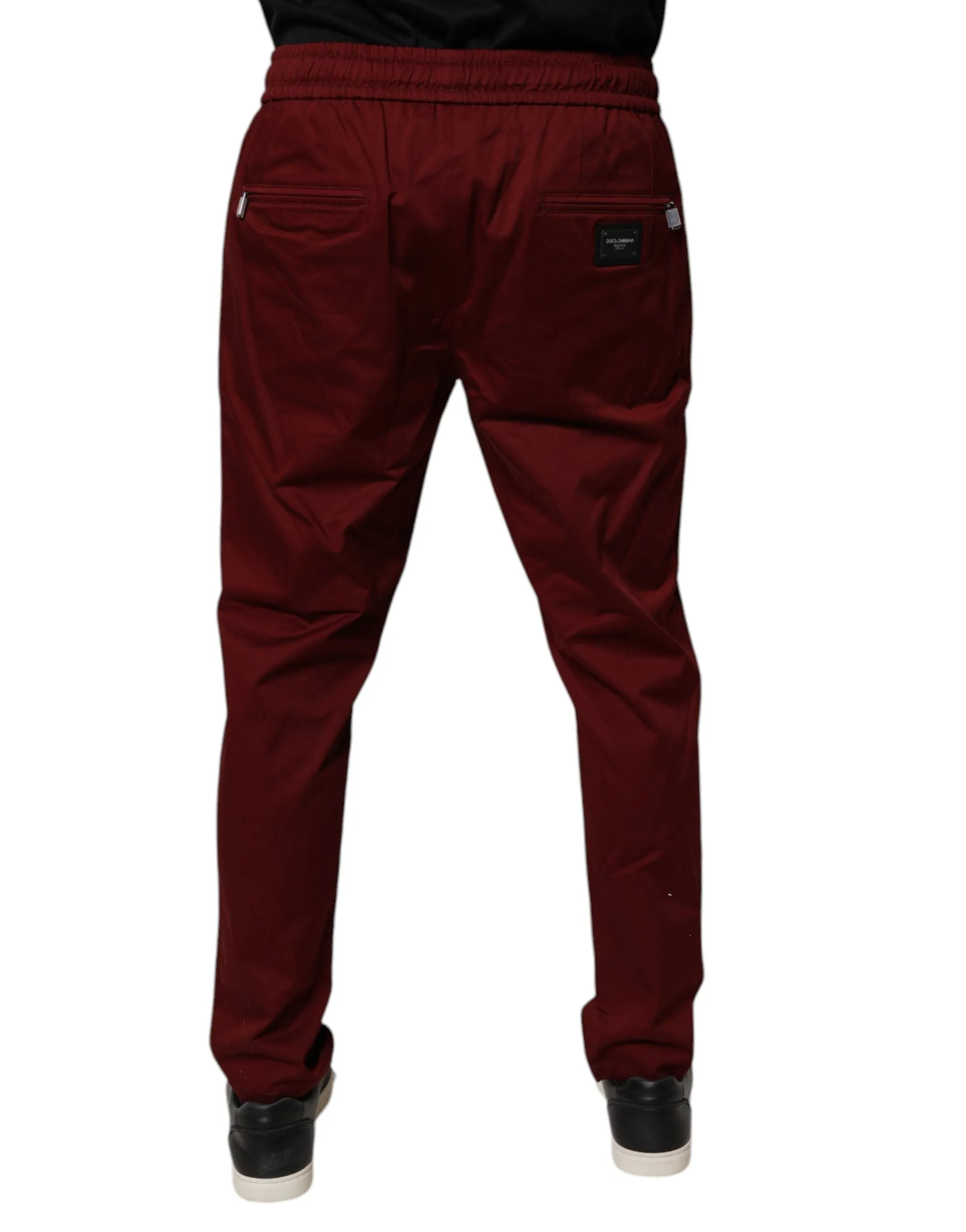 Bordeaux Cotton Men Jogger Sweatpants Pants