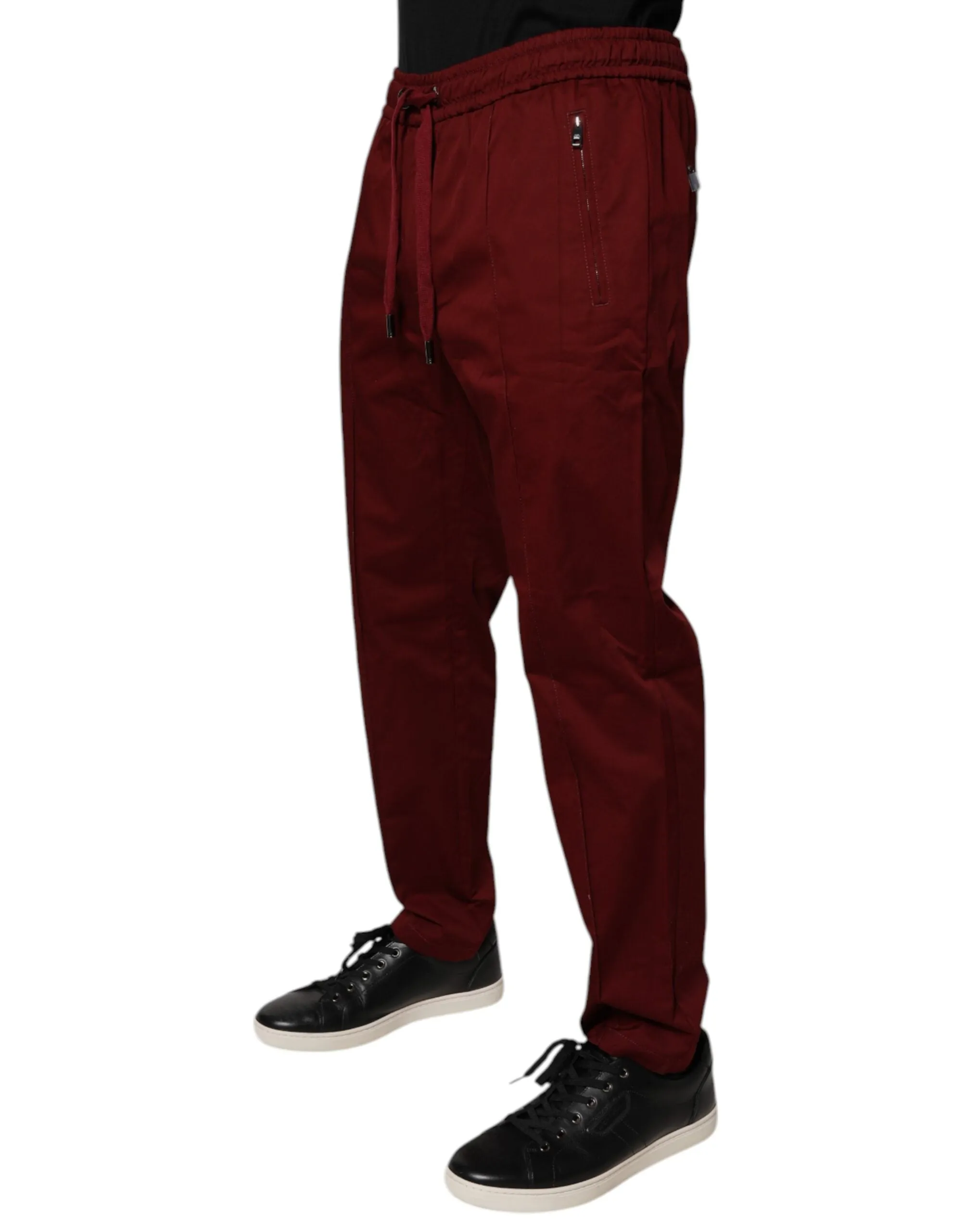 Bordeaux Cotton Men Jogger Sweatpants Pants