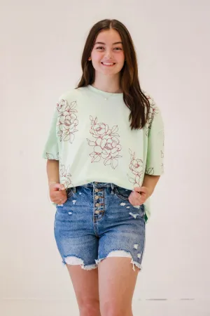 Bound to Blossom Mint Top