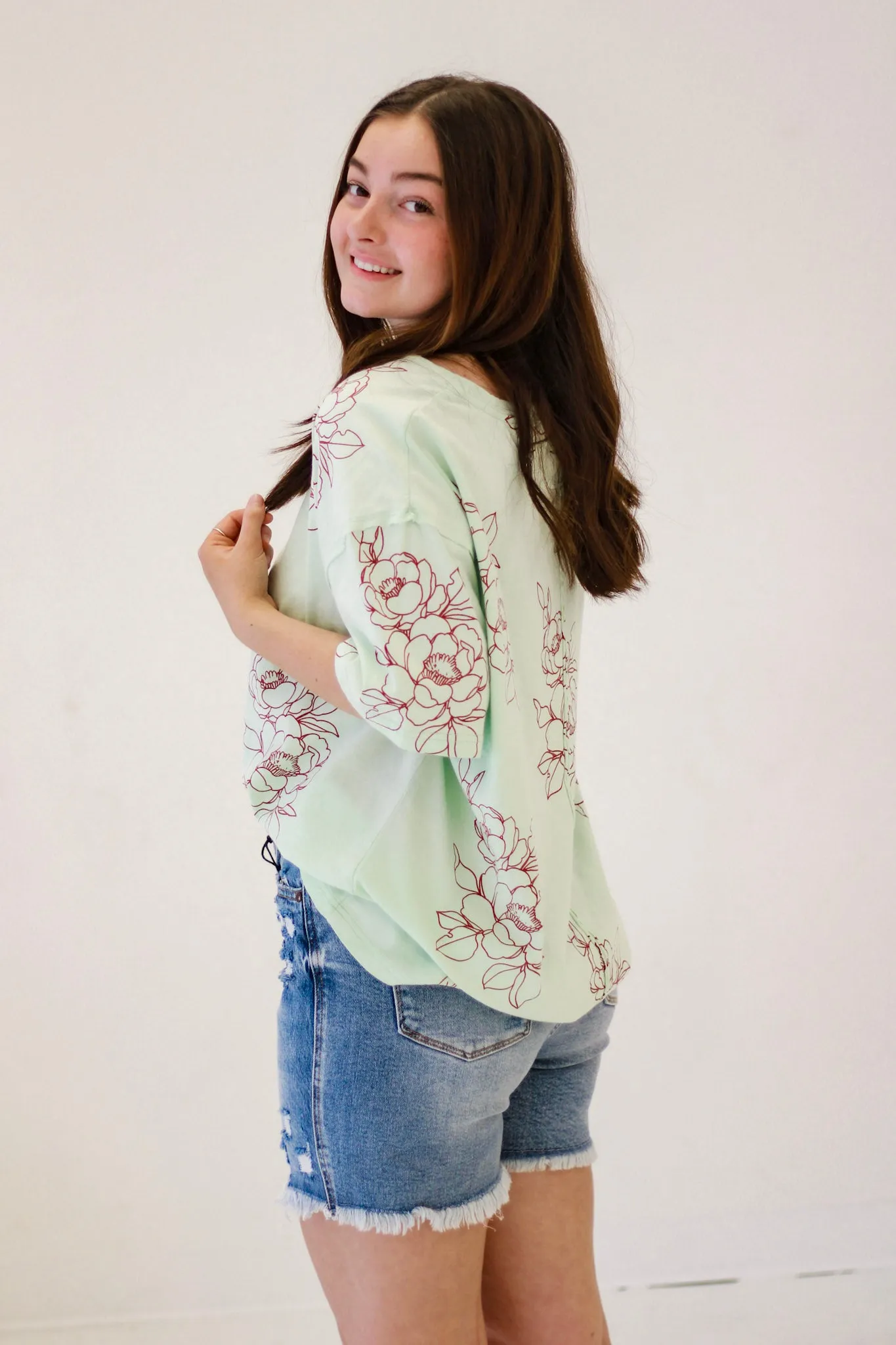 Bound to Blossom Mint Top