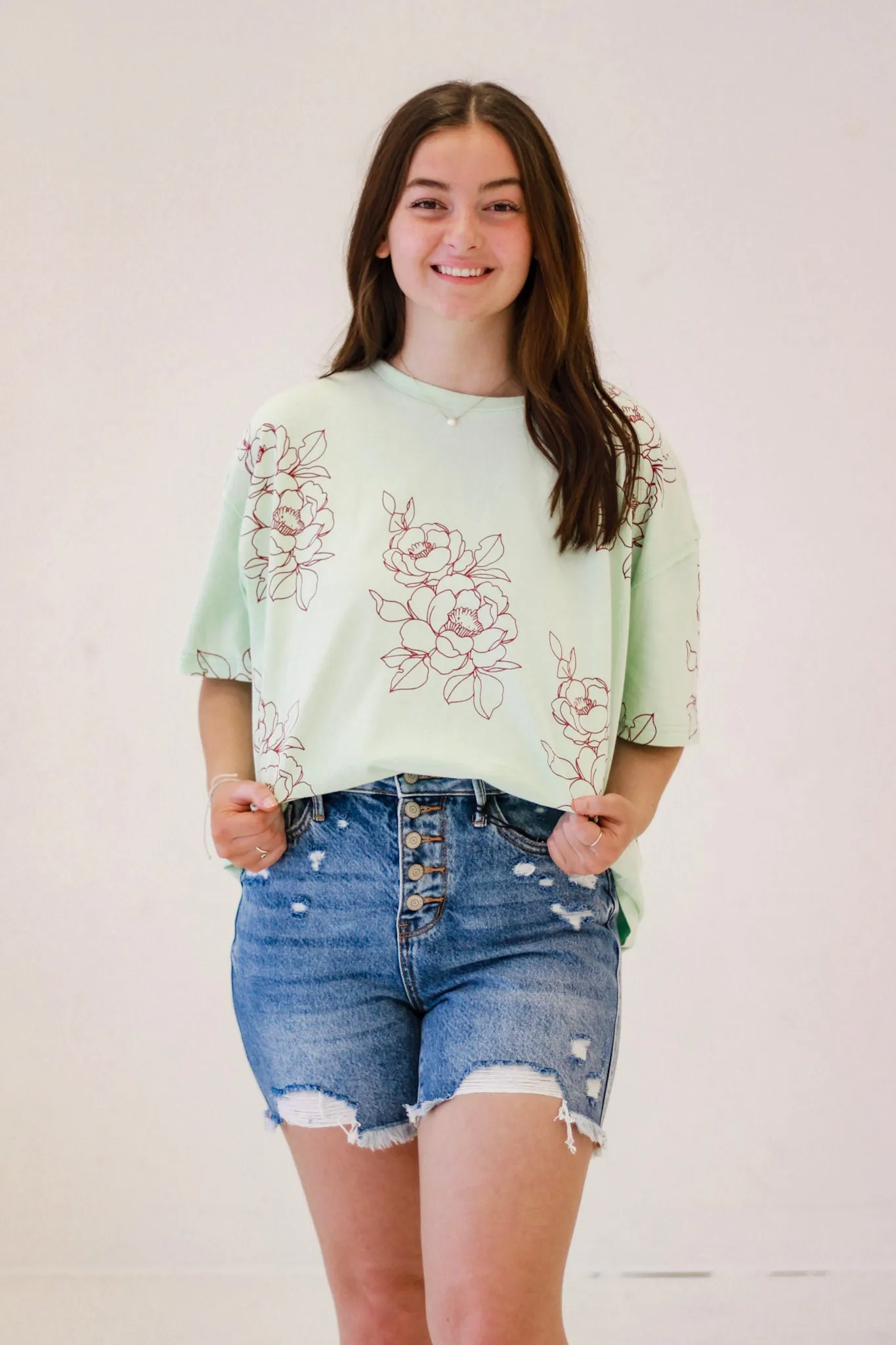 Bound to Blossom Mint Top