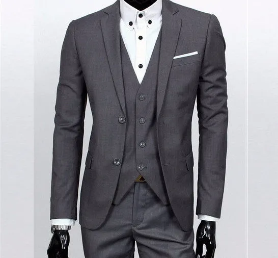 boutique men suit sets / Men's two button Blazers suit vest jacket pants
