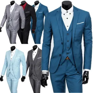 boutique men suit sets / Men's two button Blazers suit vest jacket pants