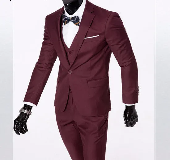 boutique men suit sets / Men's two button Blazers suit vest jacket pants