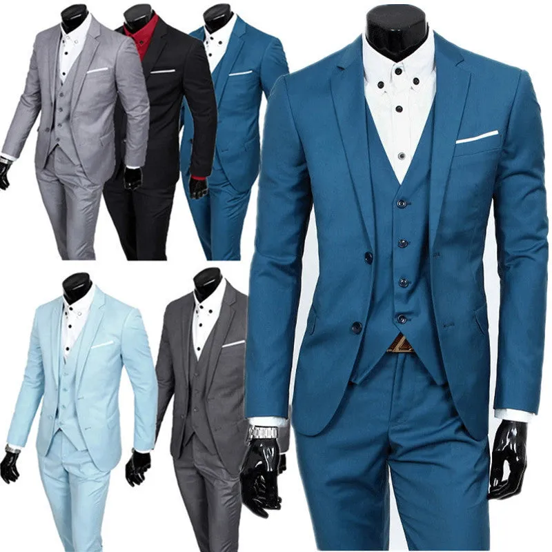 boutique men suit sets / Men's two button Blazers suit vest jacket pants