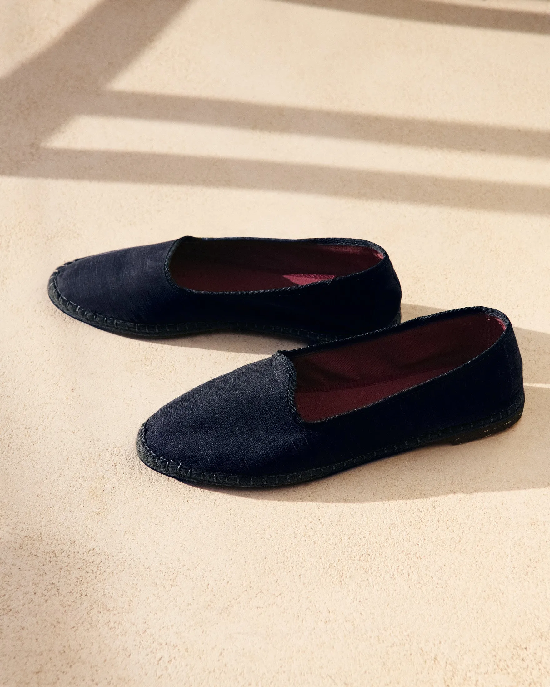 Brummel Lyocell Linen Blend Slippers - Q81VM - Luca Rubinacci x Manebí Navy Blue