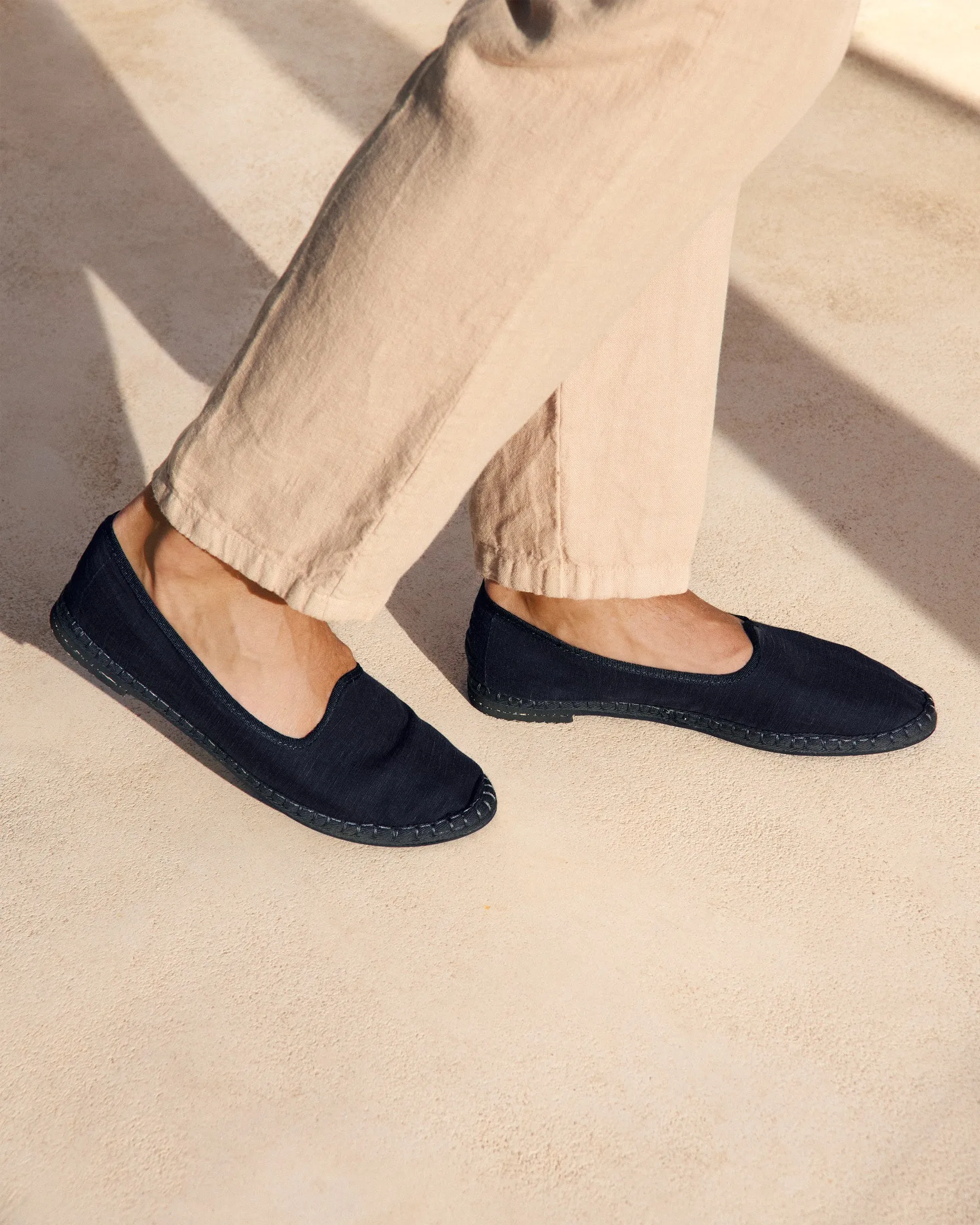 Brummel Lyocell Linen Blend Slippers - Q81VM - Luca Rubinacci x Manebí Navy Blue