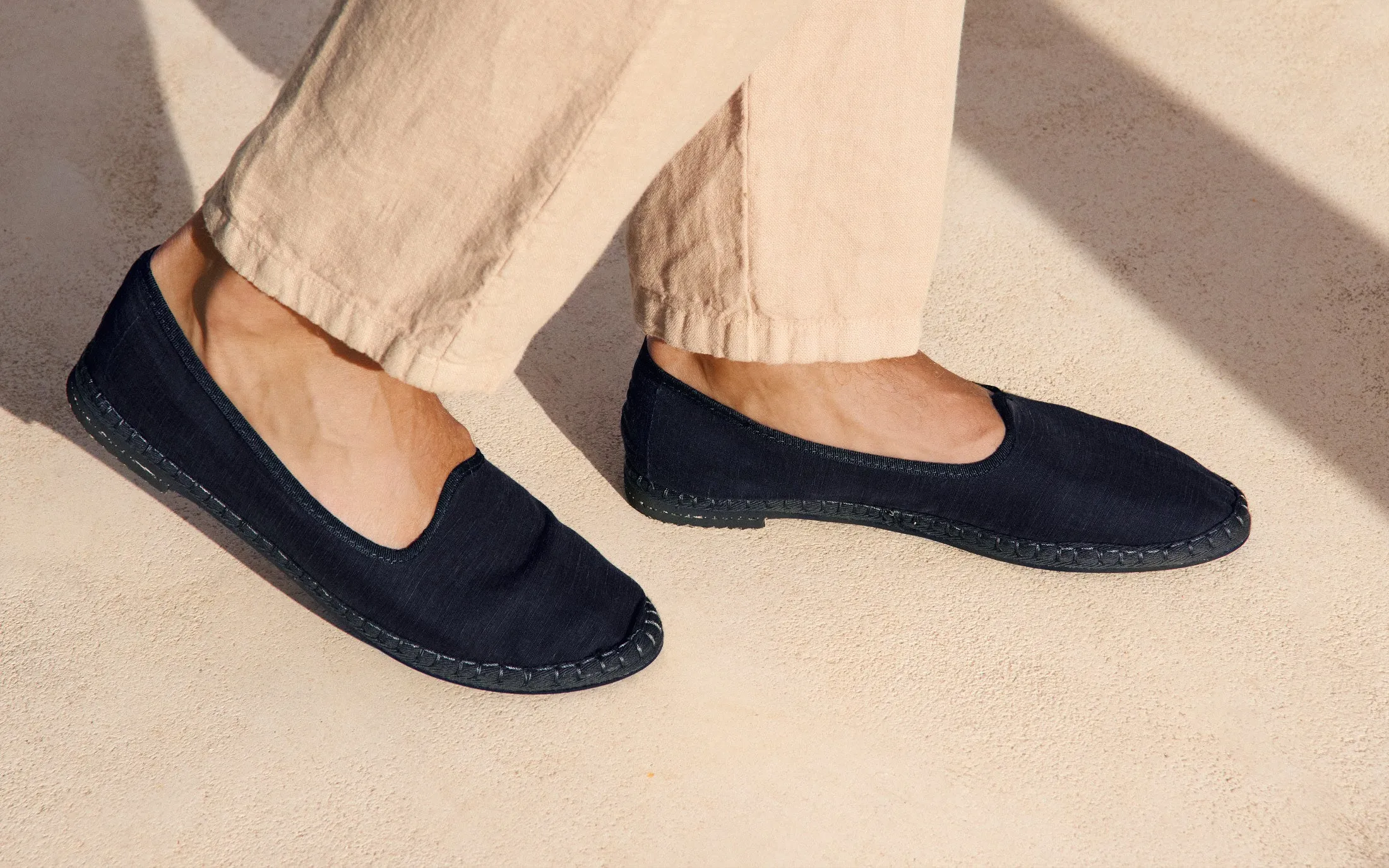Brummel Lyocell Linen Blend Slippers - Q81VM - Luca Rubinacci x Manebí Navy Blue