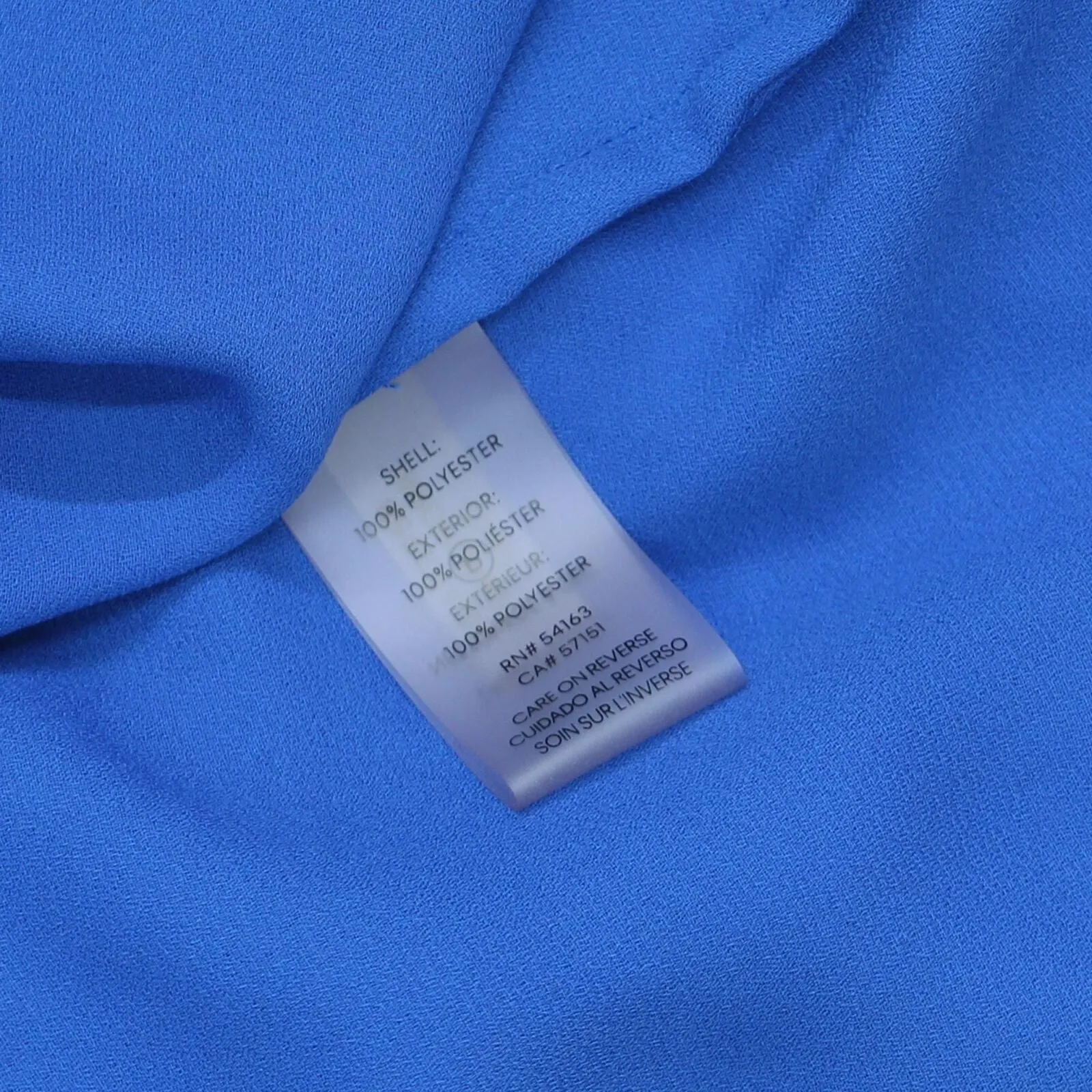 Calvin Klein Womens Pipe Trim Sleeveless Woven Blouse Shirt Top Royal Blue M